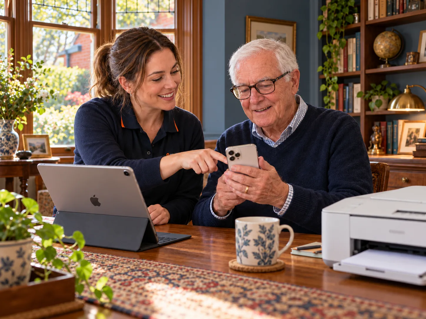 Illustrative help setting up an iPhone and iPad